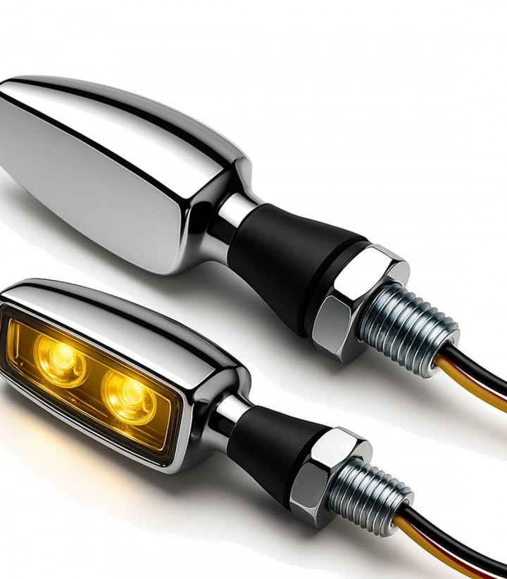 Intermitentes LED Highsider Blaze Cromado con Cristal Transparente