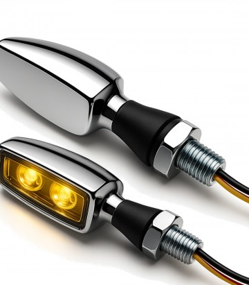 Intermitentes LED Highsider Blaze Cromado con Cristal Transparente