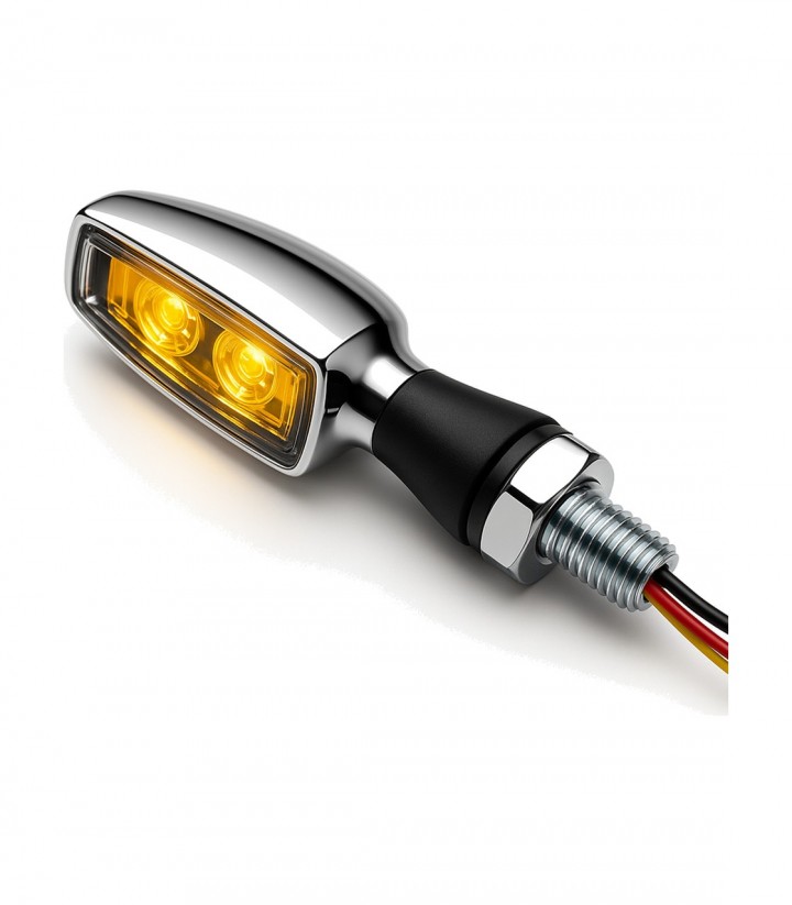 Intermitentes LED Highsider Blaze Cromado con Cristal Transparente