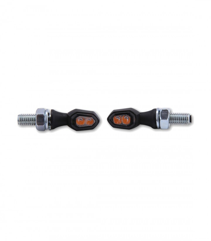 Intermitentes LED Highsider Crumb Negro con Cristal Ahumado