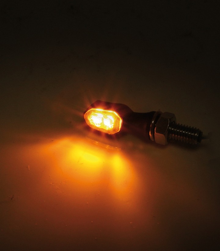 Intermitentes LED Highsider Crumb Negro con Cristal Ahumado
