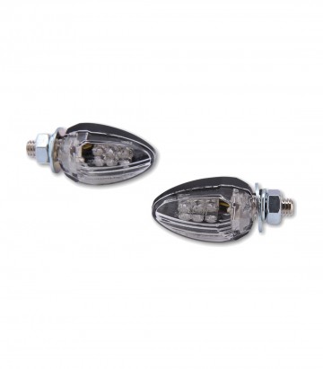 Intermitentes LED Highsider Drop Negro con Cristal Transparente
