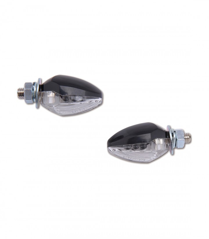 Intermitentes LED Highsider Drop Negro con Cristal Transparente