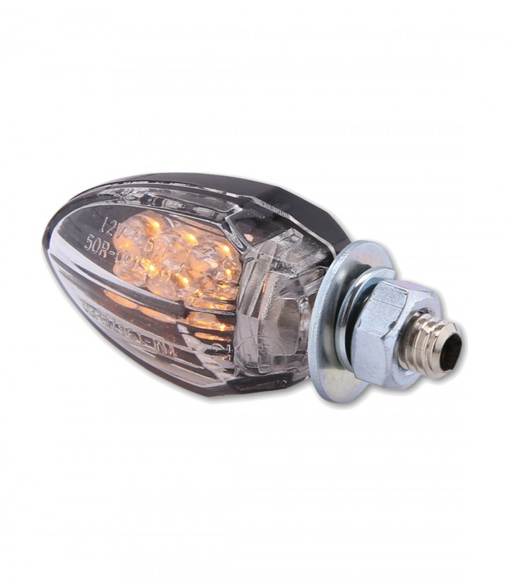 Intermitentes LED Highsider Drop Negro con Cristal Transparente