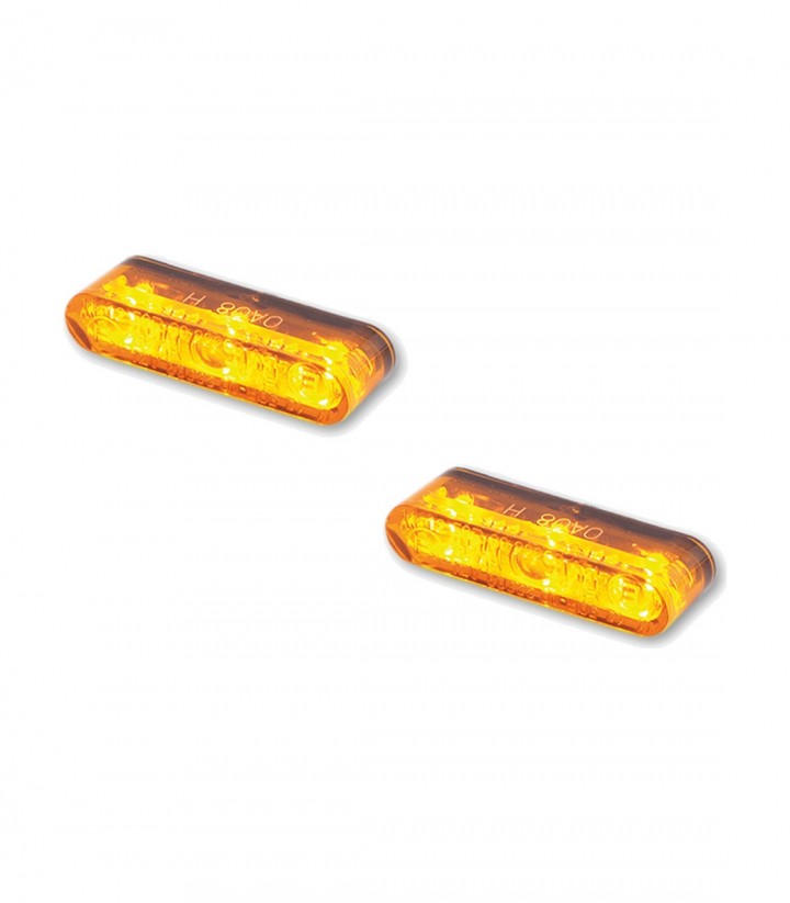LED-Blinker Highsider Enterprise CNC-gefertigt Schwarz mit getöntem Glas