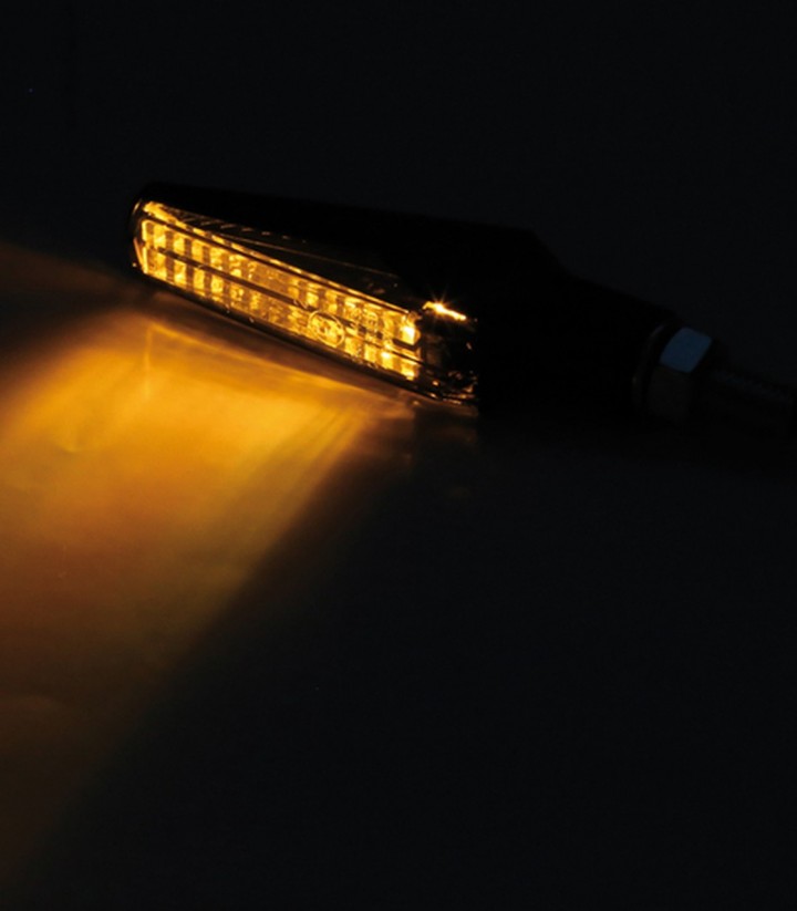 Intermitentes LED Highsider Fineline Negro con Cristal Ahumado