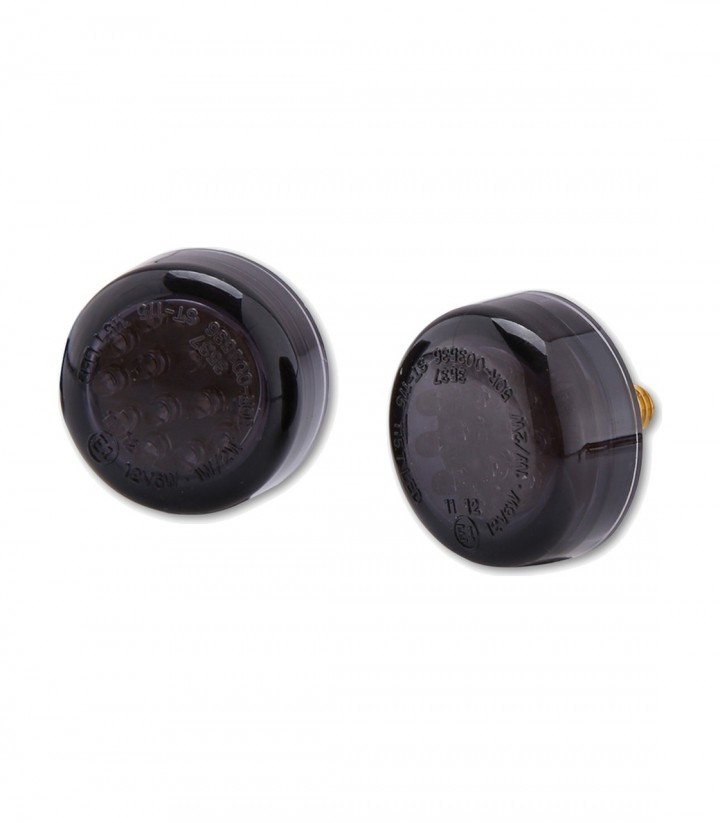 Intermitentes LED Highsider Micro Disc Negro con Cristal Ahumado