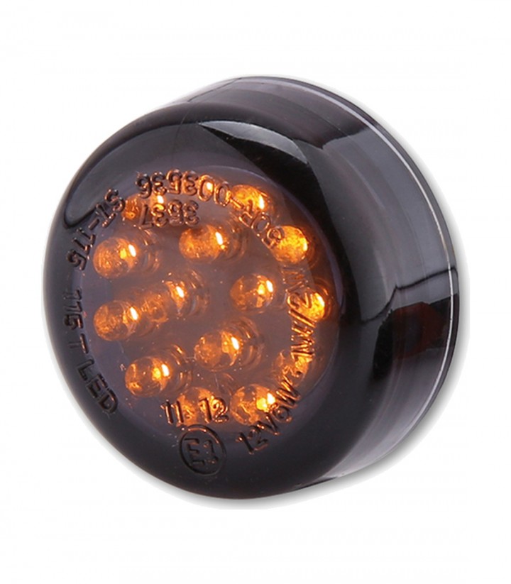 Intermitentes LED Highsider Micro Disc Negro con Cristal Ahumado
