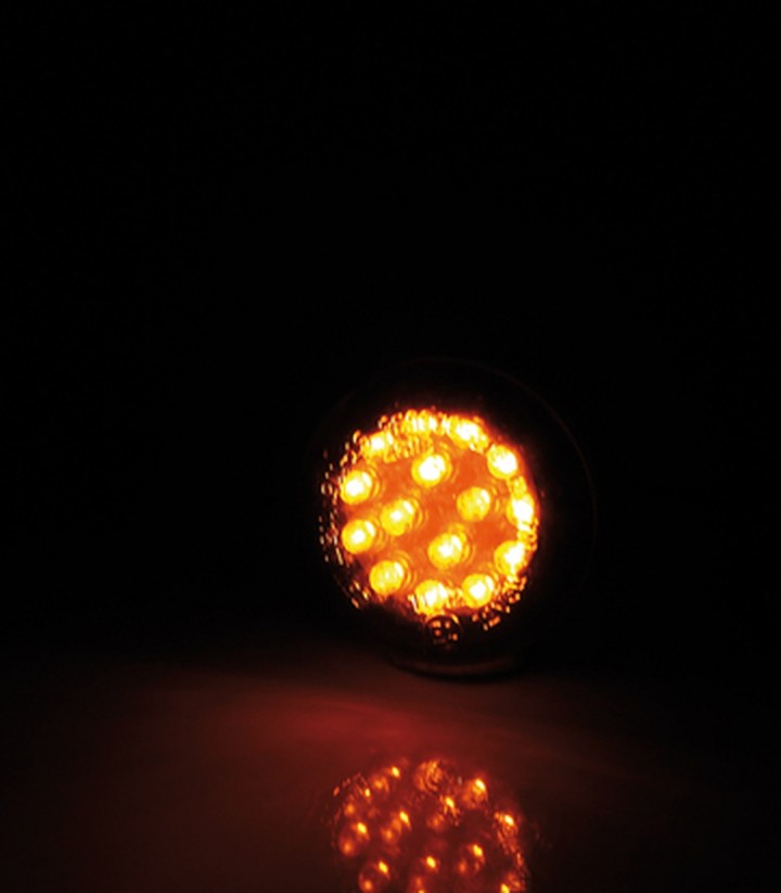 Intermitentes LED Highsider Micro Disc Negro con Cristal Ahumado