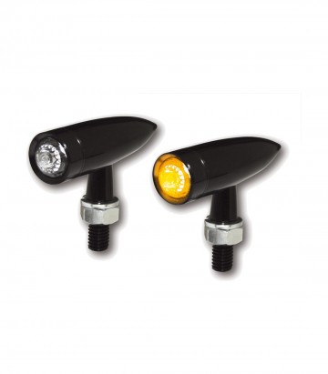 Intermitentes LED Highsider Mono Bullet Long Negro con Cristal Translúcido