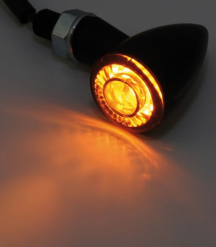 Intermitentes LED Highsider Montana Bullet Negro Mate con Cristal Ahumado