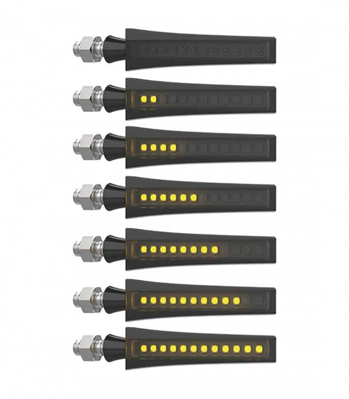 Intermitentes LED Highsider Pen Head Negro con Cristal Ahumado