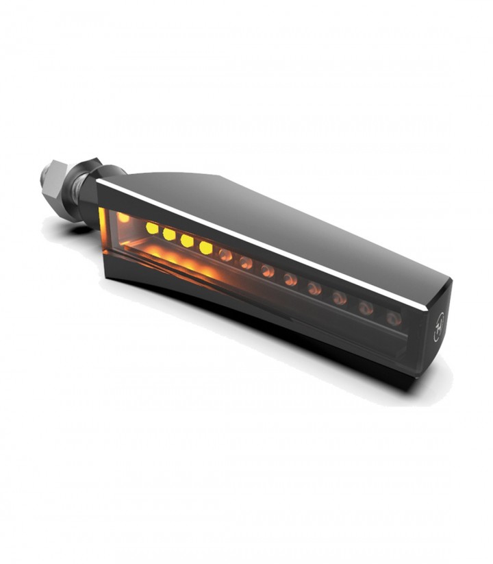 Intermitentes LED Highsider Pen Head Negro con Cristal Ahumado