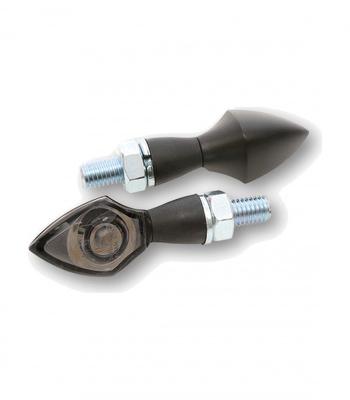 LED-Blinker Highsider Pen Head Schwarz mit getöntem Glas