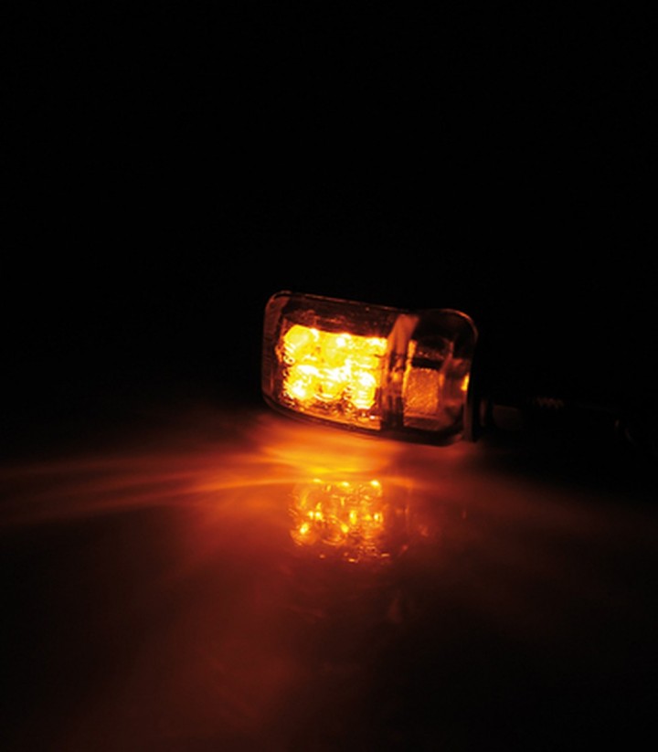 Intermitentes LED Highsider Picco Negro con Cristal Transparente