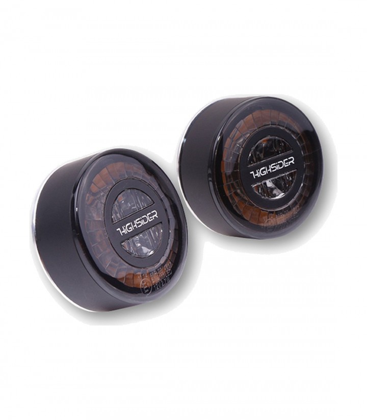 Intermitentes LED Highsider Rocket Negro con Cristal Ahumado