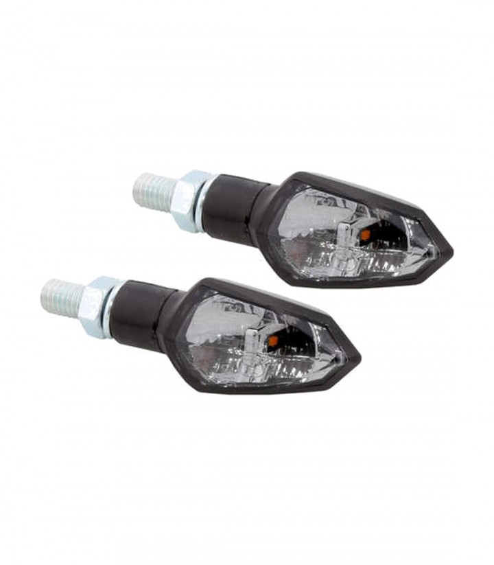 LED-Blinker Highsider Shield-TS Schwarz mit getöntem Glas
