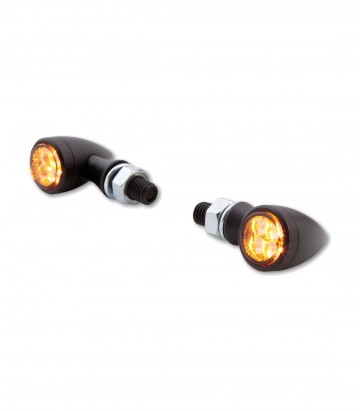 LED-Blinker Highsider Sixteen Bullet Schwarz mit getöntem Glas