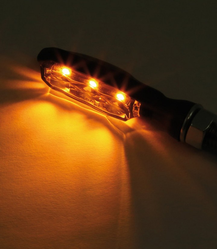 Intermitentes LED Highsider Sonic-X1 Negro con Cristal Ahumado