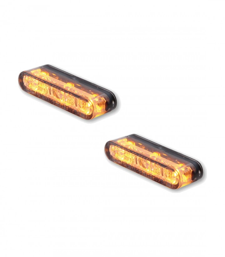 LED-Blinker Highsider Sonic-X2 Verchromt mit durchscheinendem Glas