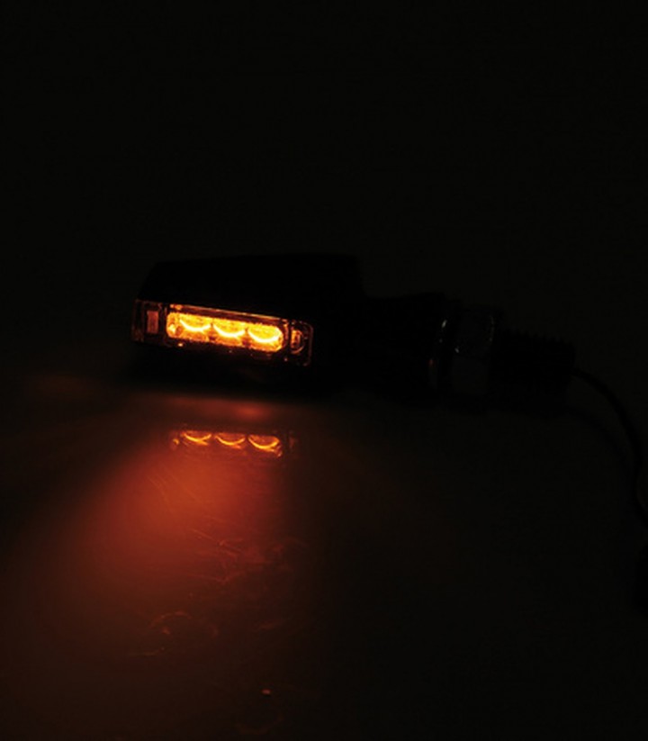 LED-Blinker Highsider Stealth-X Flight Schwarz mit getöntem Glas