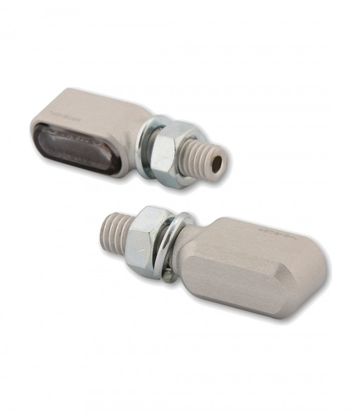 Intermitentes LED Highsider Stealth-XS Bronx Mecanizado CNC Plata con Cristal Ahumado