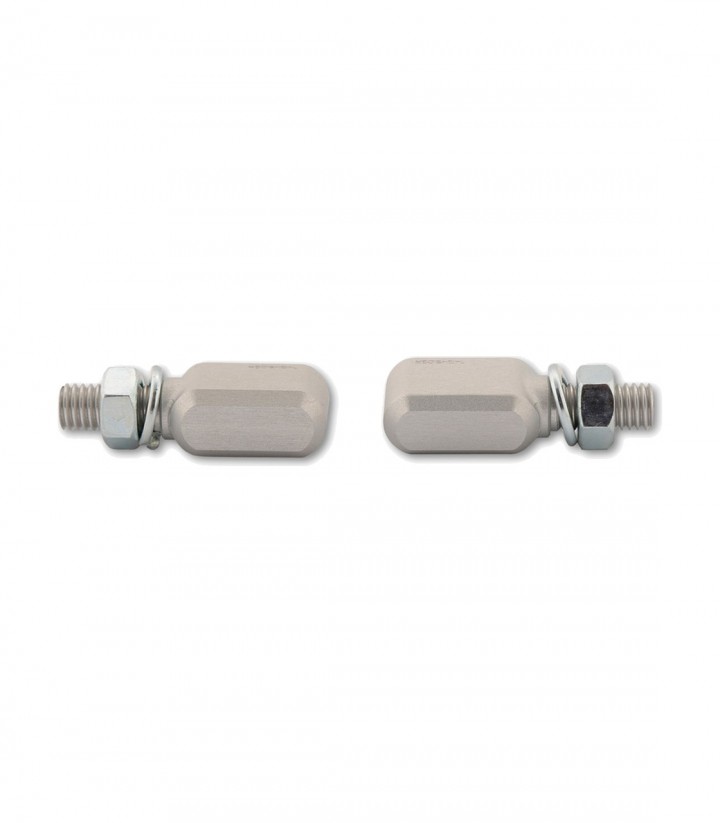 Highsider LED Turn Signals Stealth-XS Bronx CNC Machined Silver with Smoked Lens