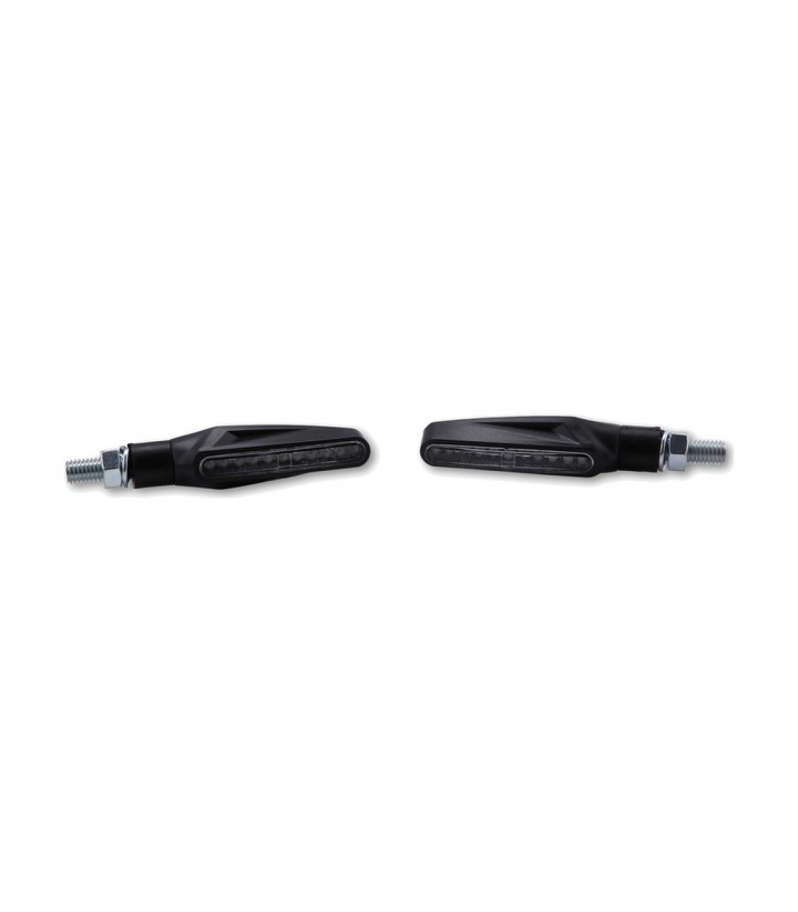 LED-Blinker Highsider Stix Schwarz mit klarem Glas
