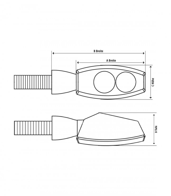 Highsider LED Turn Signals Surface Black with Smoked Lens