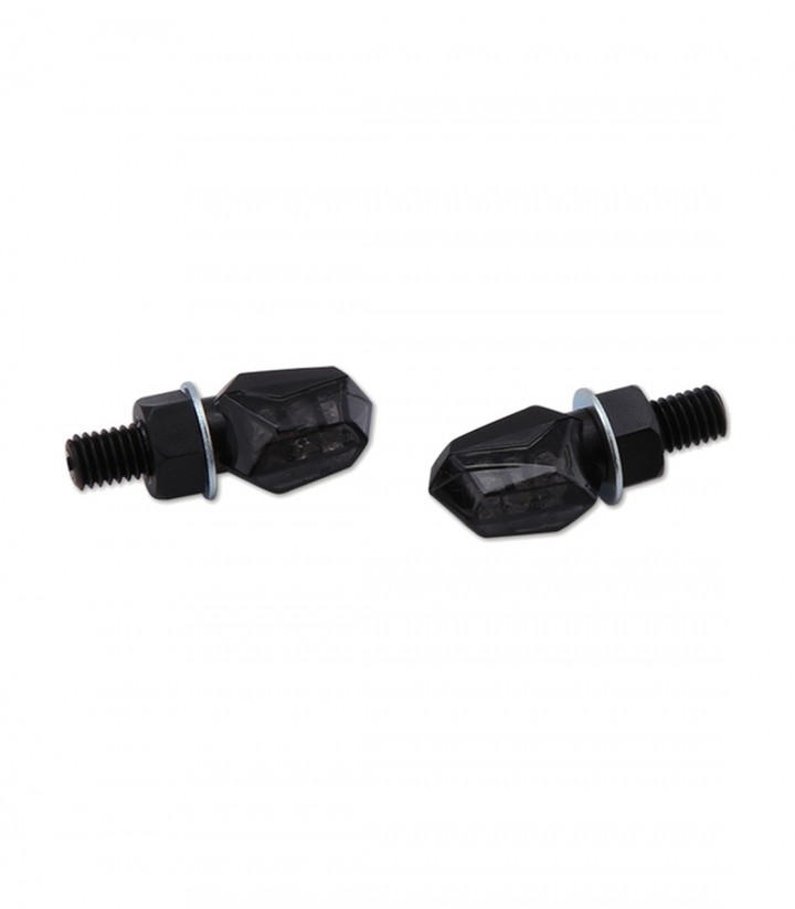 LED-Blinker Highsider Tiny Schwarz mit getöntem Glas