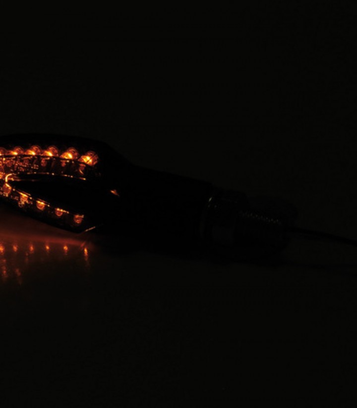 LED-Blinker Highsider Vinci Schwarz mit getöntem Glas