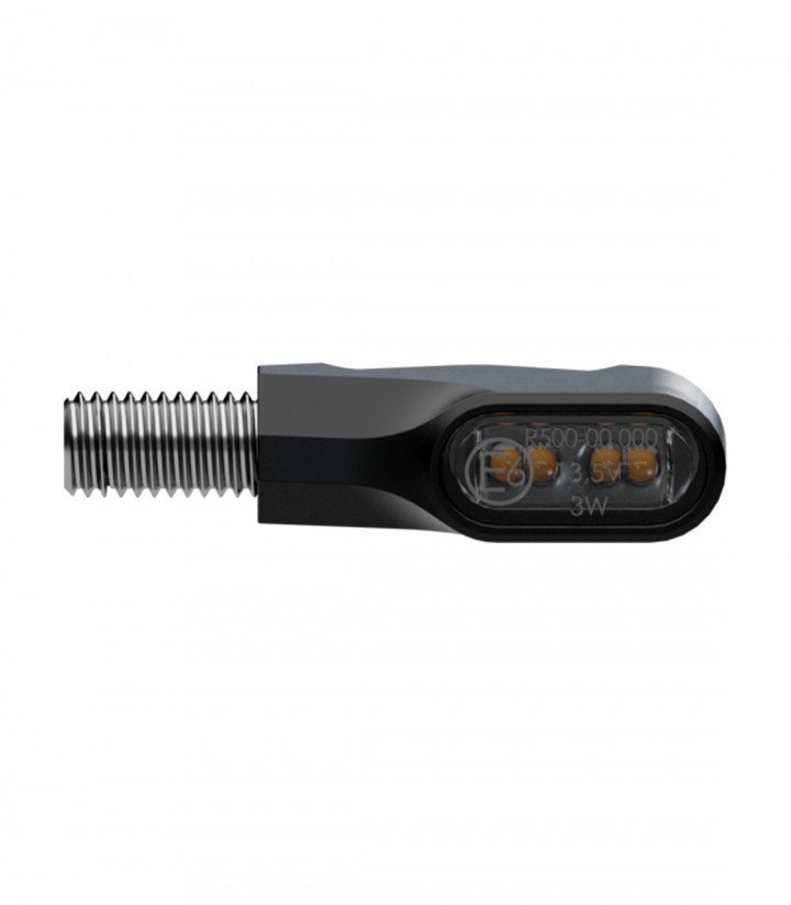 Intermitentes LED para Extremo de Manillar Highsider Ventura-X Negro Mate con Cristal Ahumado