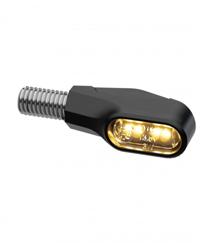 Intermitentes LED para Extremo de Manillar Highsider Ventura-X Negro Mate con Cristal Ahumado