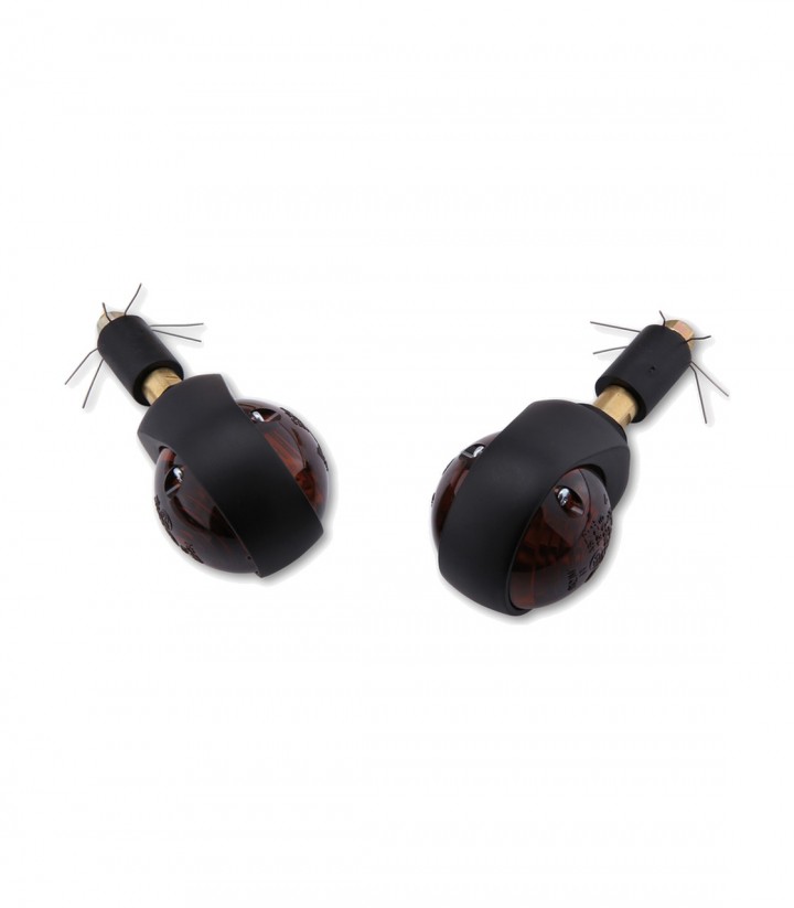 Highsider Handlebar Turn Signals Ochsenauge Black with Smoked Lens