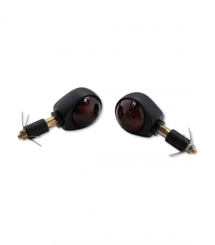Intermitentes para Manillar Highsider Ochsenauge Negro con Cristal Ahumado