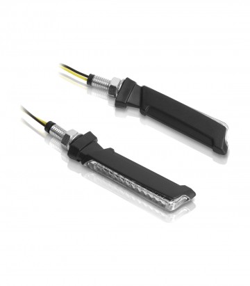 Highsider Sequential LED Turn Signals Slim Hammer Black with Clear Lens