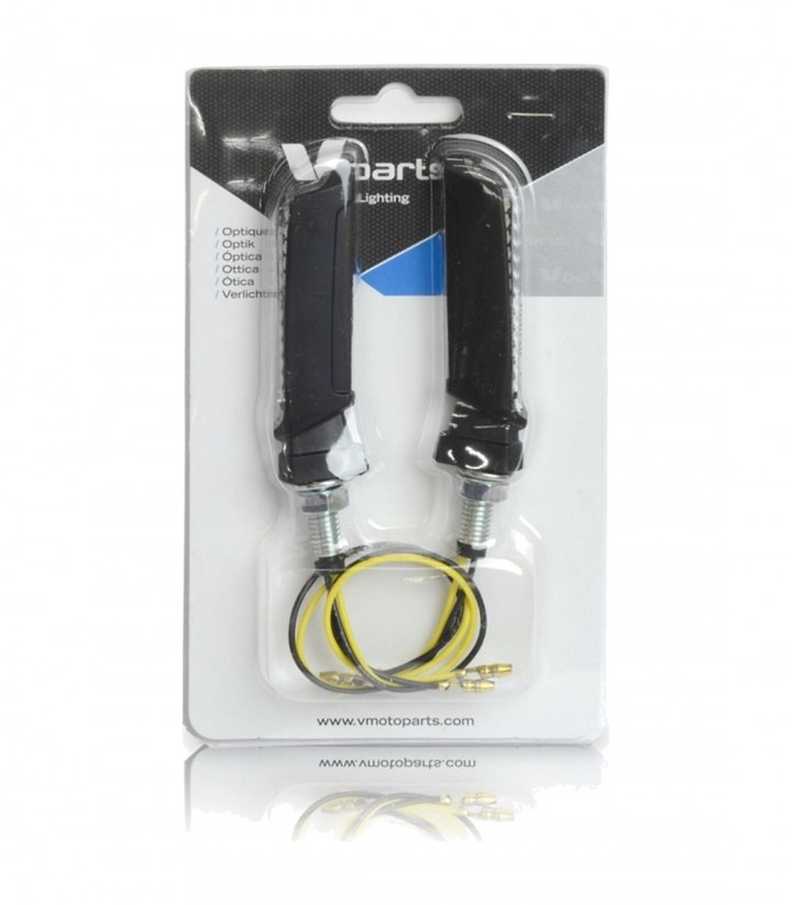 Intermitentes Secuenciales LED Highsider Slim Hammer Negro con Cristal Transparente