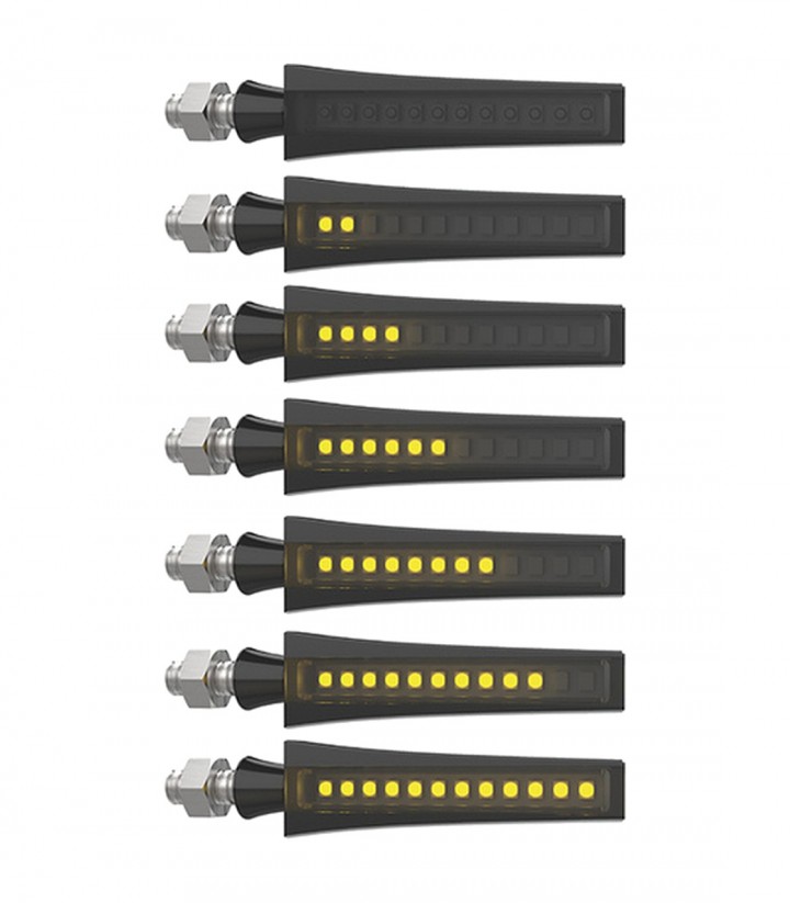 Sequenzielle LED-Blinker Highsider STS 1 Schwarz mit getöntem Glas