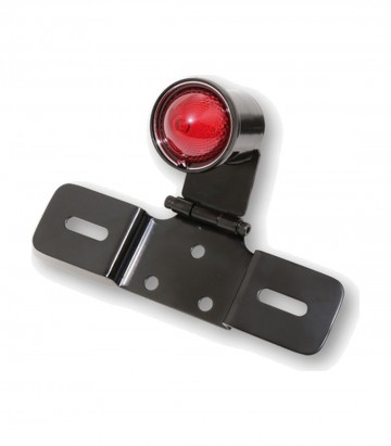 Piloto LED con Soporte de Matrícula Highsider OLD School Type 6 Negro con Cristal Rojo
