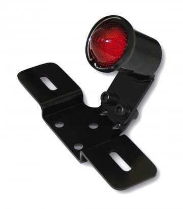 Rücklicht mit LED-Kennzeichenhalter Highsider Old School Type 3 Schwarz mit rotem Glas