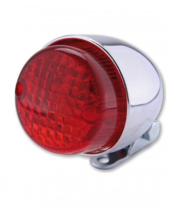 Piloto Trasero Highsider Texas Cromado con Cristal Rojo