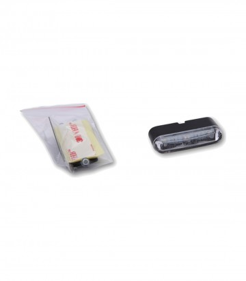 Piloto Trasero Highsider Tri-LED con Soporte y Lámina Adhesiva 12V Negro con Cristal Transparente