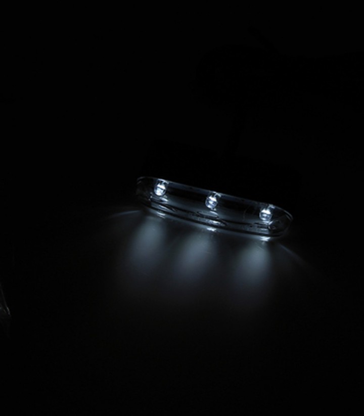 Rücklicht Highsider Tri-LED mit Halter und Klebefolie 12 V Schwarz mit klarem Glas