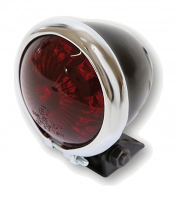 Piloto Trasero LED Highsider Bates Style Negro con Cristal Rojo
