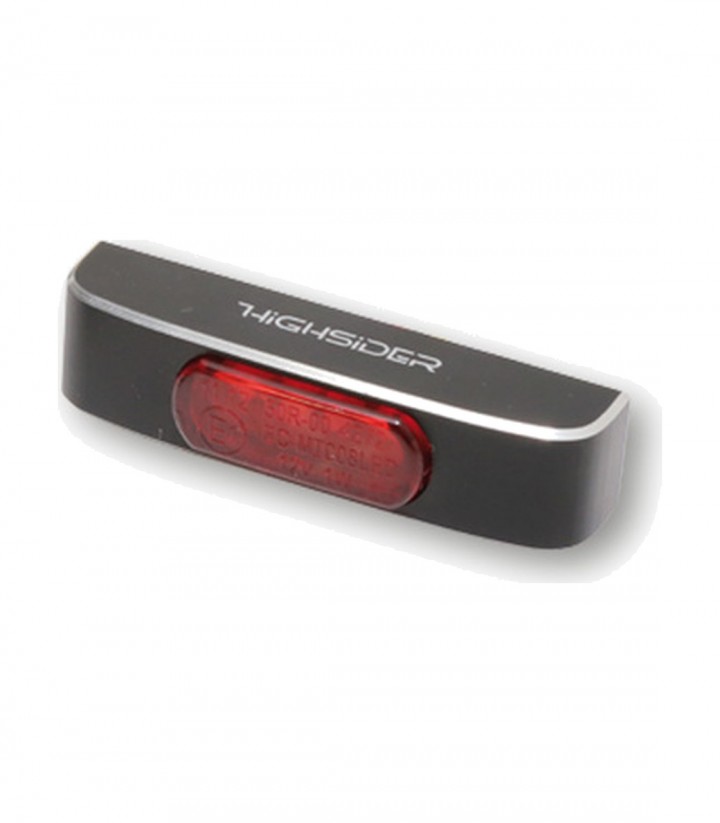 Piloto Trasero LED Highsider Conero T2 Negro con Cristal Rojo