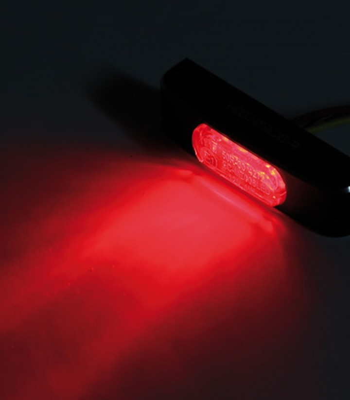 Piloto Trasero LED Highsider Conero T2 Negro con Cristal Rojo