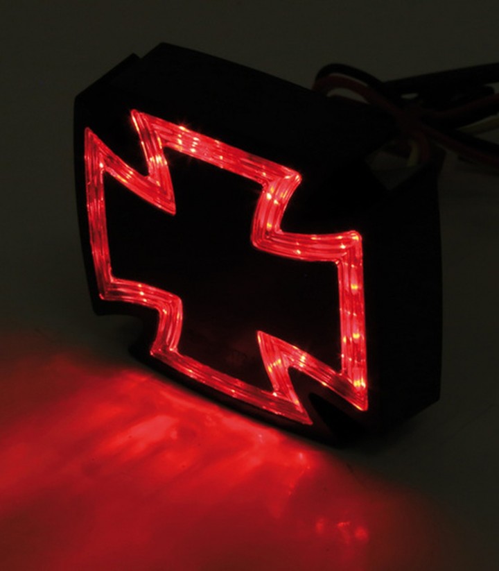 Piloto Trasero LED Highsider Gothic Negro con Cristal Translúcido
