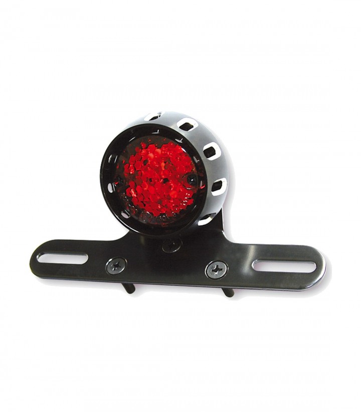 Piloto Trasero LED Highsider Miles Negro con Cristal Rojo