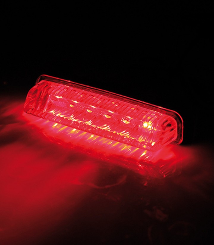 Piloto Trasero LED Highsider Mini Negro con Cristal Transparente
