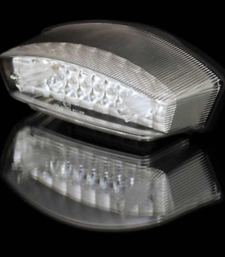 Piloto Trasero LED Highsider Monster Negro con Cristal Transparente